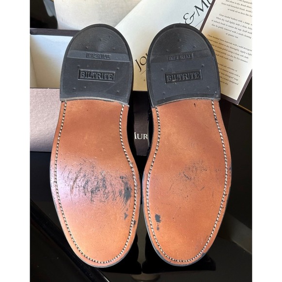 Vtg Men's Johnston & Murphy Black BILTRITE Polished Leather Oxford Dress Shoes - Picture 12 of 12